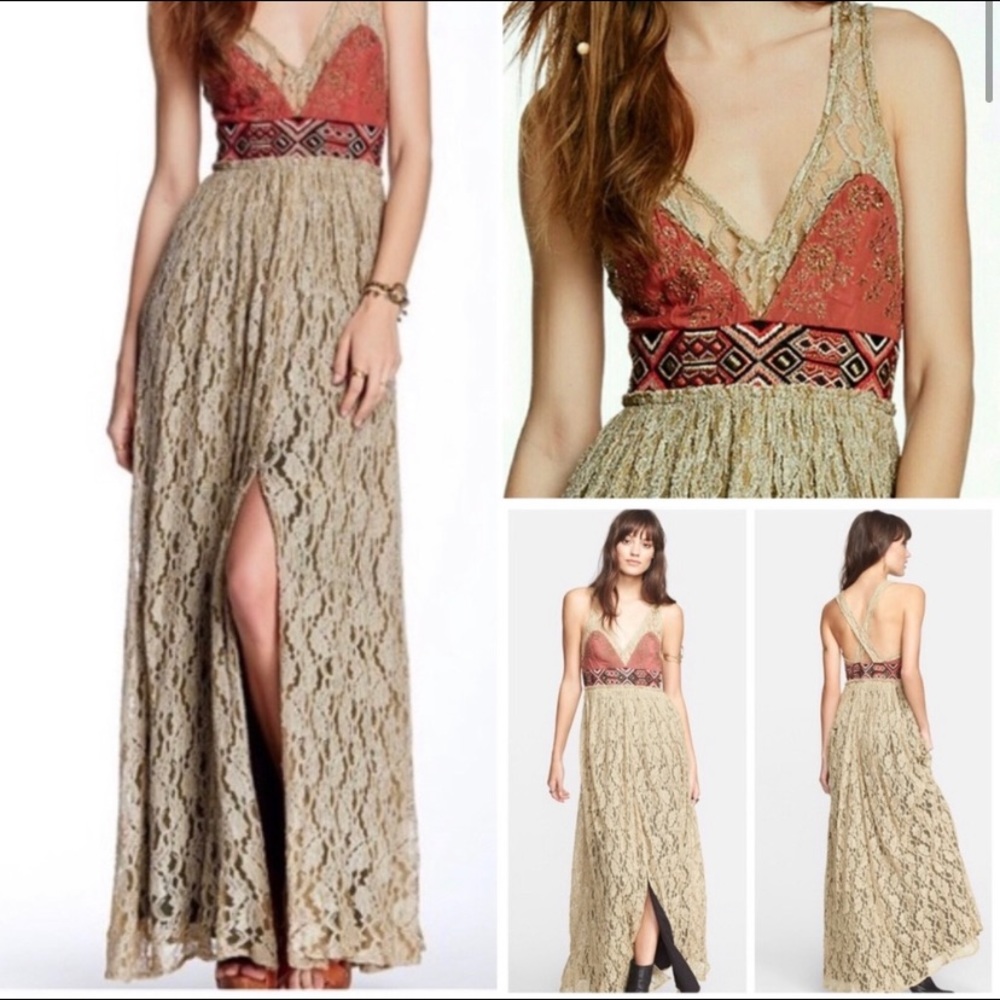 Free People embroidered lace dress